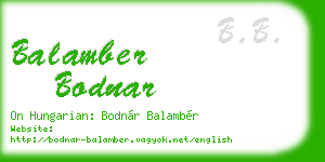 balamber bodnar business card