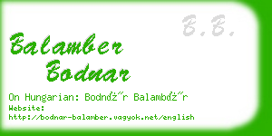 balamber bodnar business card